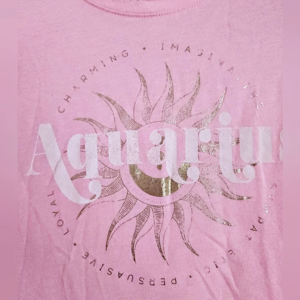 Justice Aquarius Zodiac Pink Tee